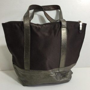 Lamarthe Mini Satin Canvas and Leather Tote